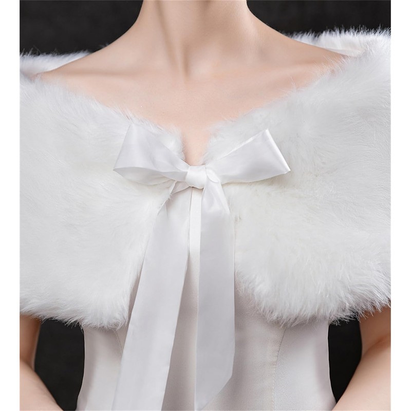 Bridal Stole Faux Fur Festive Stole Women's Elegant Evening Stole