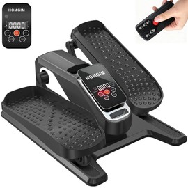 HOMGIM Under Desk Elliptical Machine - Quiet Motorized Leg Exerciser with Smart Remote, 12-Speed Manual Programs Auto/3 Auto Programs LCD Display & Bidirectional Motion for Home/Office (White)