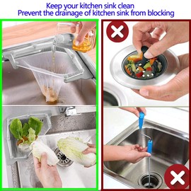 Kitchen Sink Triangle Tri-Holder Filter, Kitchen Sink Strainer, Sink Drain Strainer, with a Triangular Gray Rack and 100PCS Large Size Filtering Mesh Bags for Kitchen Leftover