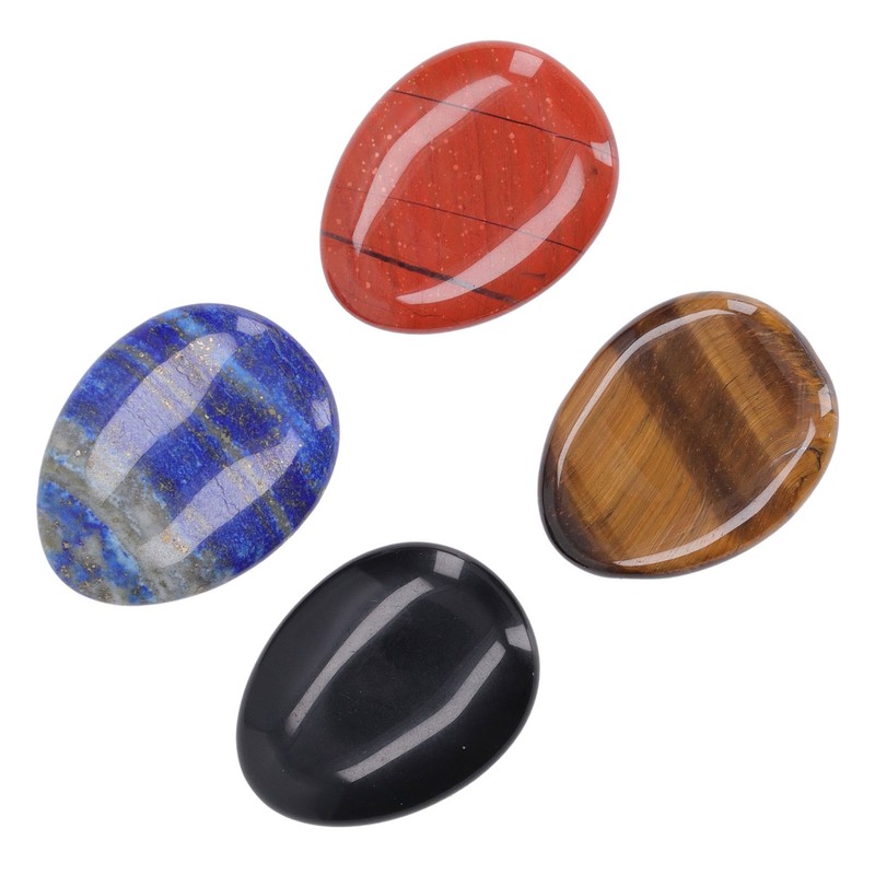 4Pcs Thumb Worry Stone Stress Relief Meditation Small Portable Oval