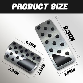 Wedcool 2PCS Brake Foot Pedals, Aluminum Brake Kits, Foot Pedal Pad Replacement, Non-Slip Car Pedal Covers, Auto Aluminum Pedal Covers Accessories, Car Accelerator Proctection Covers for Jeep (Silver)