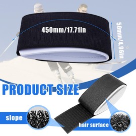 NHQ Pack of 6 Ski Fastening Straps, Ski Carrying Straps, Velcro Ski Bands, Adjustable Ski Strap, Ski Holder for Carry, Snowboard Accessories for Skis and Ski Poles, black