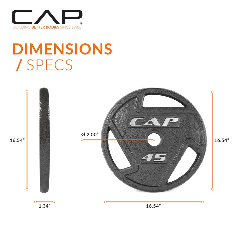 CAP Barbell 45 lb Olympic 2-Inch Cast Iron Grip Weight