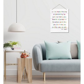 Mr. Rogers Inspired Decor Sign, Hanging Printed Wall Plaque Wood Signs, I Like You Just The Way You Are Wall Art Decor, Nursery Decor, Playroom Room, Kid's Room Decor, Gift for Children 10X7.8inch