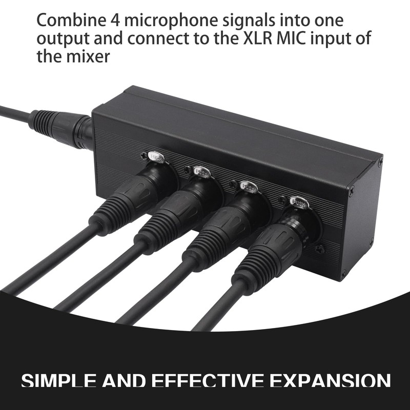 HiCHN 3Pin XLR 1 Male to 4 Female Splitter Converter,