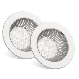 Miljo 2-Pack Kitchen Sink Strainer – Stainless Steel 4.5 Inch Drain Basket & Food Catcher, Rust Resistant Double Layer Mesh, Dishwasher Safe, Reusable Eco-Friendly Drain Filter for Most Sinks