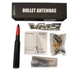VMS Black and Red Bullet Antenna For Ford F150 and Ranger Fits All Ford Trucks