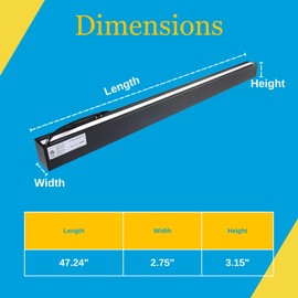 LumeGen LED Linear Light - 4ft Color Adjustable LED Up & Down Light Fixture - 50 Watt - 3000K/4000K/5000K - Energy-Efficient Commercial Illumination Solution Ideal for Office and Workshops - Black