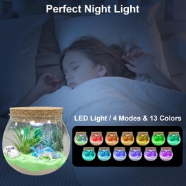 YATOSEEN Dinosaur Terrarium Kit Toys for Kids - DIY Light Up Dinosaur Gift for Boys Ages 4 5 6 7 8-12 Year Old with Multicolor LED Light & Remote, Dinosaur Toys Birthday Gifts