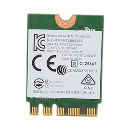 WiFi 6 Wireless Card, 802.11AX RTL8852AE WiFi Card, BT 5.2 MU MIMO, 1800Mbps NGFF M.2 Network Card for Desktop Laptop Computer