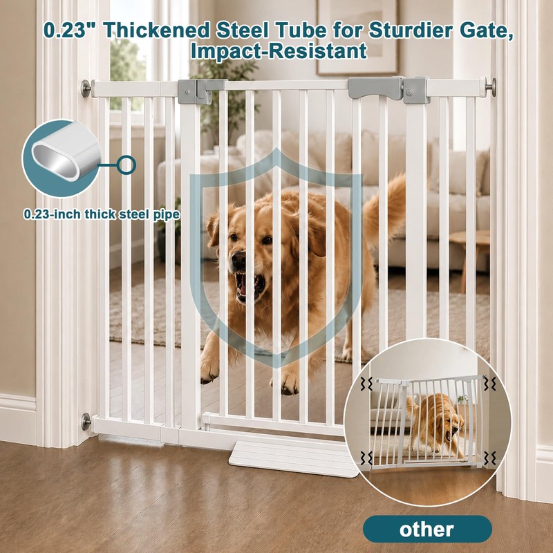 41" Extra Tall Dog Gate Indoor,30-62.5" Wide Heavy Duty Pet
