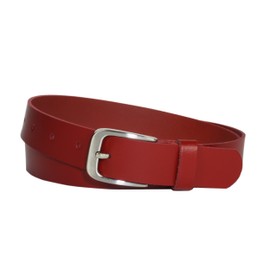 Vascavi Leather Belt, Genuine Leather Belt for Men and Women, Can Be Shortened, Made in Germany, 3 cm Wide, red