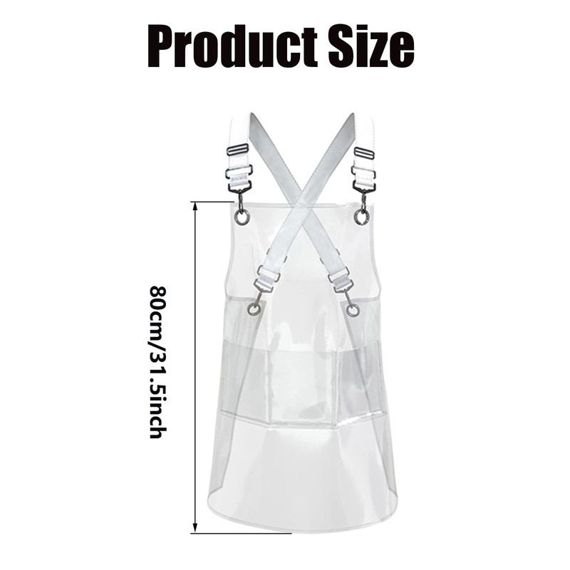 Funnytek Hair Stylist Apron for Women, Beauty Salon Clear Apron