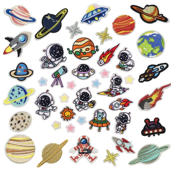 Woohome Pack of 43 Patch Patches, Planetary Series Patch for