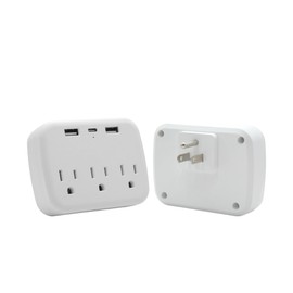 multi plug wall outlet,usb plug adapter for wall outlet, outlet splitter plug adapter with 3 Wall Outlets and 3 USB Wall Charger for Home Office Travel