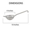 HIC Kitchen Double Mesh Strainer, 18/8 Stainless Steel, 4-Inch