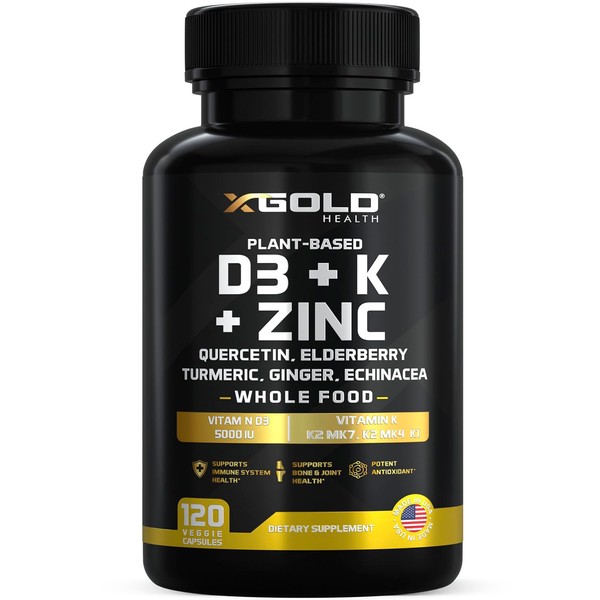Vitamin D, K2, K1, Zinc, Quercetin, Elderberry, Turmeric, Ginger &