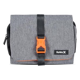 Hurley Men's Expandable Small Items Travel Dopp Kit, Dark Grey Heather