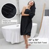 8 Piece Large Black Family Bath Towel Set-2 Oversized Bath