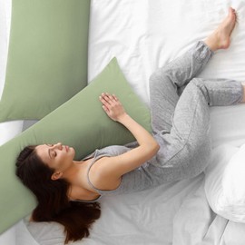 PiccoCasa 2 Packs Body Pillow Cover, 110 GSM Brushed Microfiber, Body Pillow Pillowcase, Body Pillow Cases with Zipper Closure for Long Pillows Body(20"x54") Sage