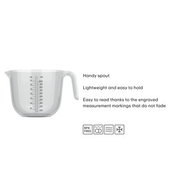 Mepal - Chef it measuring cup - Easy to read engraved scale - Ergonomic handle - Lightweight material - 1000 ml - Transparent