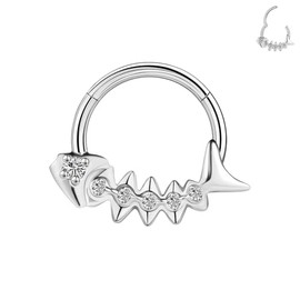 BodyAce 16G Nasenringe Septum Hoops, High Crafted Helix Hoop Daith Ohrringe für Frauen Männer, Edelstahl Conch Clickers Lippenpiercing Labret Ringe, Edelstahl Zirkonia
