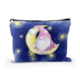 Cafl Cute Sleepy Gnome Makeup Bag Cartoon Dwarf Cosmetic Bag for Women Large Capacity Make Up Bag Portable Travel Toiletry Pouch Organizer 10 * 8inch