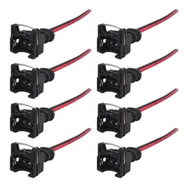 New DEARCOOL 8pcs Fuel Injector Connector for EV1 OBD1 Plug Wire Harness Pigtail Wiring Loom Clip Cut Fit for RC Bosch Honda Ford Toyota