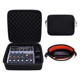 DR·AMIU Hard Case Compatible with YAMAHA MG06X / AG06MK2 / MG06 6-Input / AG03MK2, Behringer Xenyx 802S Compact Streaming Mixer with Small Storage Bag, Travel Carrying Protective Case