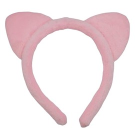 Topkids Accessories Cat Ears for Kids & Adults, Black Cat Headband, Kids Dress Up, Cosplay Accessories, Animal Fancy Dress Costume, Fluffy Cat Ears, World Book Day Costume (Pink Plush)
