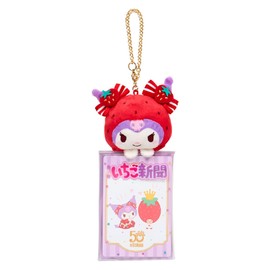 Sanrio 290521 Clear Case with Mascot (Strawberry Newspaper 50th Anniversary), Chromi, PVC, Polyester, Steel, Transparent, Storage, Small Storage