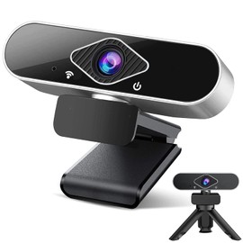Webcam con micrófono, cámara Web HD 1080p, Full HD 1080P, Plug and Play, Corrección de Iluminación, Sonido Estéreo, Skype/Google/FaceTime, PC/Mac/Android