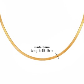 MILAKOO Women's Layered Necklace Herringbone Cuban Chain Necklace Snake Chain Stackable Chains Choker for Women Gold/Silver, Titanium steel, No Gemstone