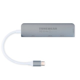 TUNEWEAR ALMIGHTY DOCK CM2 Multi USB-C Hub USB-A HDMI PD Support Space Gray TUN-OT-000036