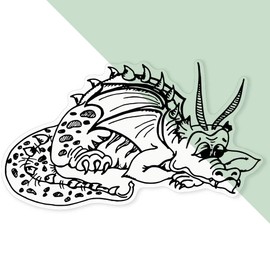 'Resting Dragon' Clear Sticker Decal – Waterproof Film for Windows, Cars, Walls & Crafts, XL (460mm) (DC00103532)