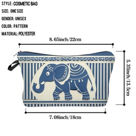 Livel lhood Elephant Gift Elephant Makeup Bag Cute Small Organizer Bag Travel Toiletry Zipper Pouch Elephant Cosmetic Bag Birthday Holiday Gift for Elephant Lovers Women, hzz14547, Floral