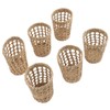 6 PCS Woven Cup Holders Anti Scald Hollow Straw Woven