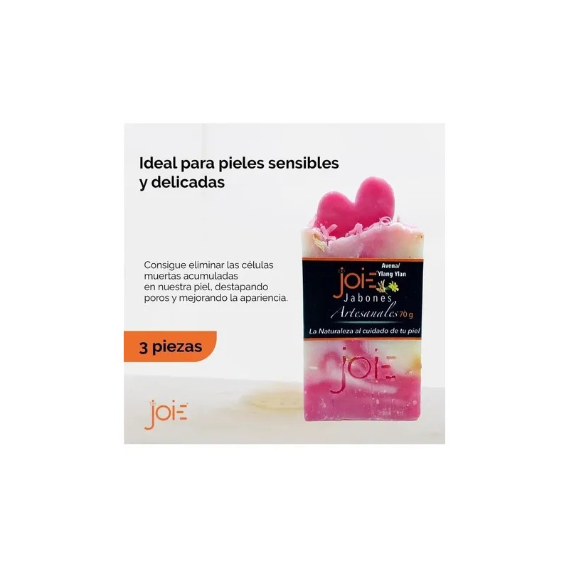 Jabón Artesanal Natural De Avena Con Ylang Ylang (pack 6)