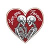 3.5" Skeleton Iron On Patch - Embroidered Couple Love Forever