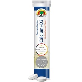 Sunlife SUNLIFE Calcium+D3 Brausetabletten: Fr Knochen und Z?hne, 20 Tabletten mit Calcium & Vitamin D3, Zitronengeschmack, 80g, 1x 20 stck