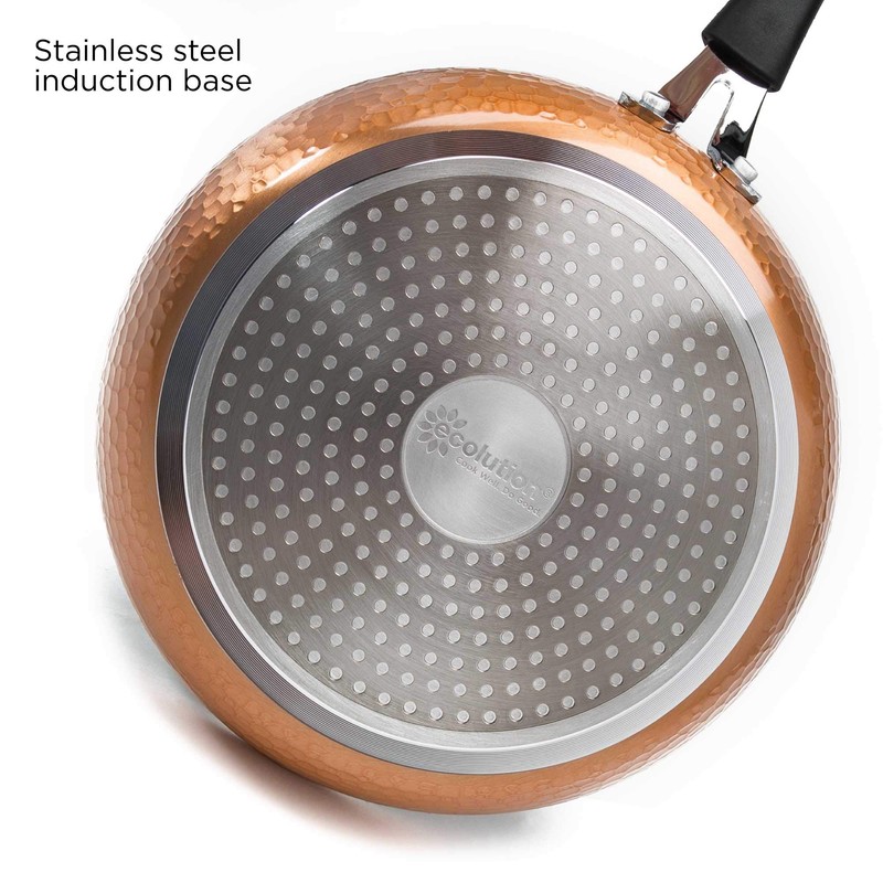 Ecolution Impressions Hammered Nonstick Frying Pan, Dishwasher Safe Cookware with