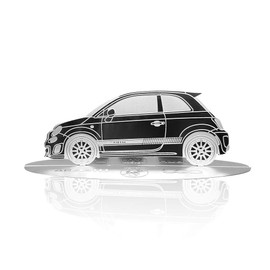 4R Quattroerre.it 11203 Model Car Silhouette Engraved Fiat 500 Abarth Stainless Steel