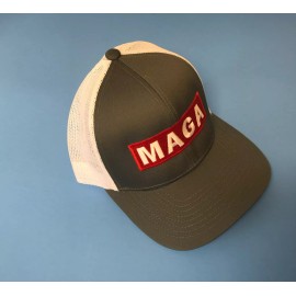 Pacific Headwear MAGA Embroidered Trucker Hat Graphite Color