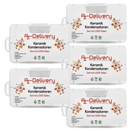 AZDelivery 5 x Capacitor Assortment Ceramic Capacitors 1000 Pieces 50 Varieties 20 Pieces Compatible with Arduino