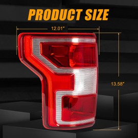 RANSOTO Left Driver Side Tail Light Compatible with Ford F-150 2018-2020 - Rear Brake Lamp with Bulbs, Replaces JL3Z13405H