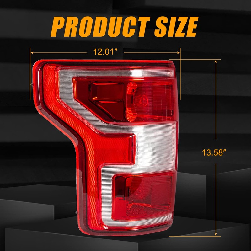 RANSOTO Left Driver Side Tail Light Compatible with Ford F-150