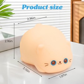 Cat Squishies Stress Balls, Cute Cat Squishy Toys for Kids Adults, Animal Fidget Toys for Anxiety Relief, Stretchy Dough Squishy Sensory Toy, Soft Squeeze Ball, Classroom Prizes Party Favors