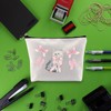 BLUPARK Funny Coquette Cat Makeup Bag Cute Painted Pink Ribbons