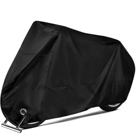 OVERWIND Motorcycle Cover, 190T Nylon Motorcycle Cover Waterproof Outdoor - Anti Rust Rain Snow UV Protection Motorbike Cover with Lock-Holes Fit for All Motorcycle (XXL)