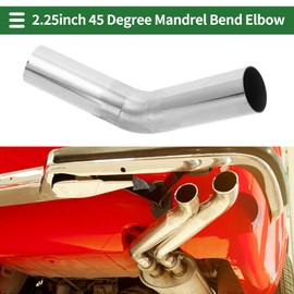 Motoforti 45 Degree Mandrel Exhaust Pipe DIY Custom Car Modified Exhaust Pipe Tubing Piping 57mm/2.25" OD 150mm/5.91" Length T316 Stainless Steel Silver Tone